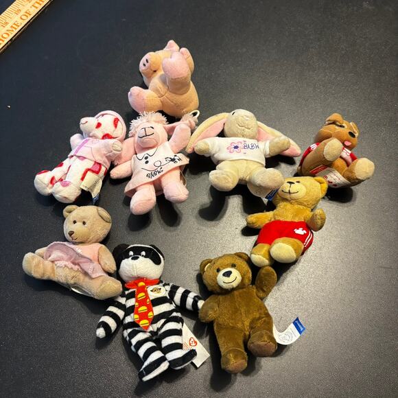 Lot of 9 Mini Plush Toys Build-A-Bear BABW, McDonald’s Hamburglar, GUND & More - Picture 1 of 9